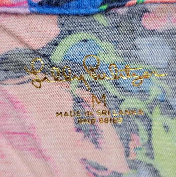 Lilly Pulitzer PJ Knit Set Button-up Top Multi Festive Fantasy Size Med - Picture 2 of 11
